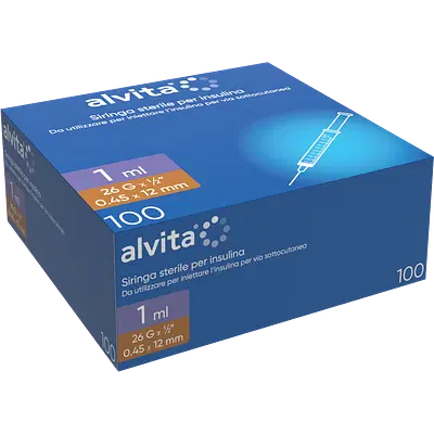 SIRINGA PER INFUSIONE E IRRIGAZIONE ALVITA 1 ML CON AGO 26 GAUGE 1 PEZZO SIRINGA PER INFUSIONE E IRRIGAZIONE ALVITA 1 ML CON AGO 26 GAUGE 1 PEZZO