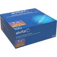 SIRINGA PER INSULINA ALVITA 1 ML CON AGO 26 GAUGE 1 PEZZO