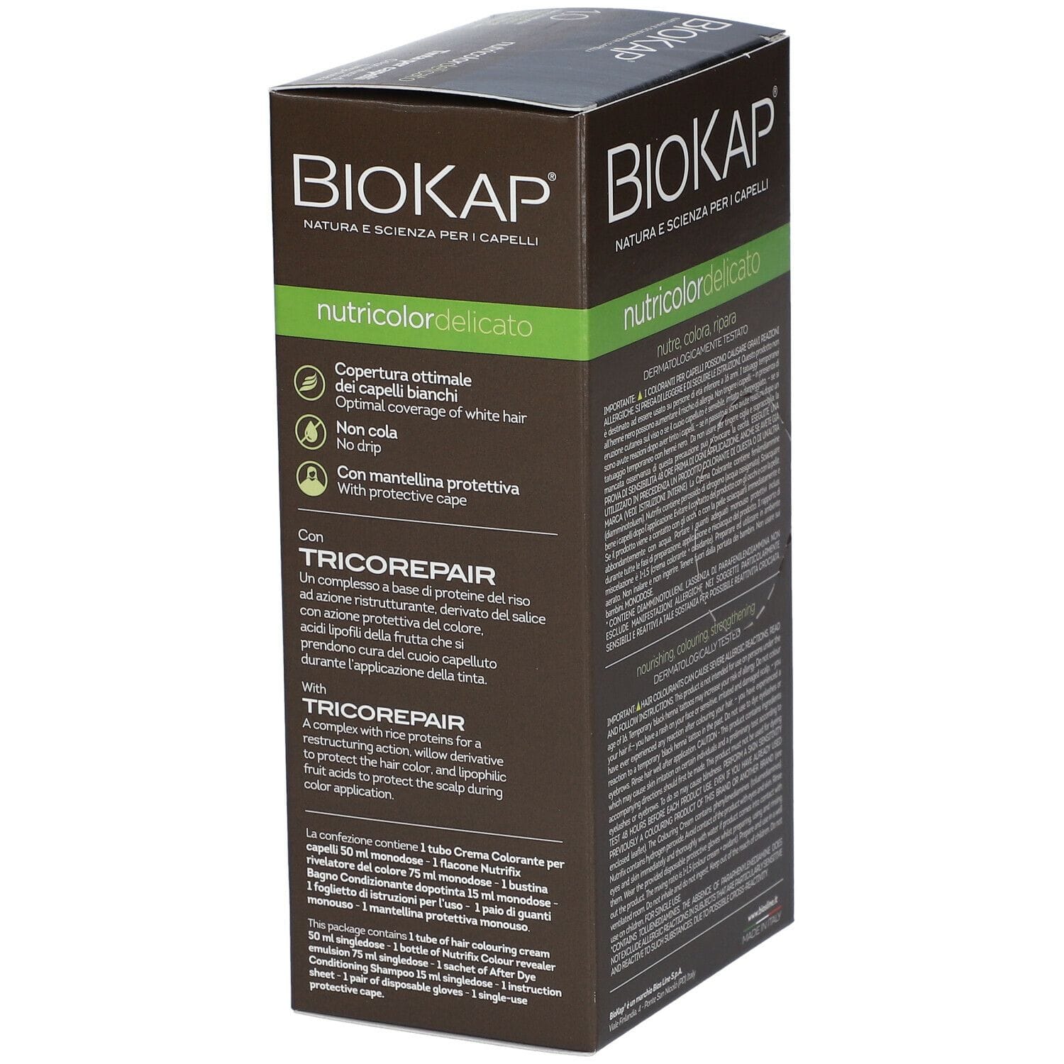 BIOKAP NUTRICOLOR DELICATO 1,0 NERO NATURALE TINTA TUBO + FLACONE