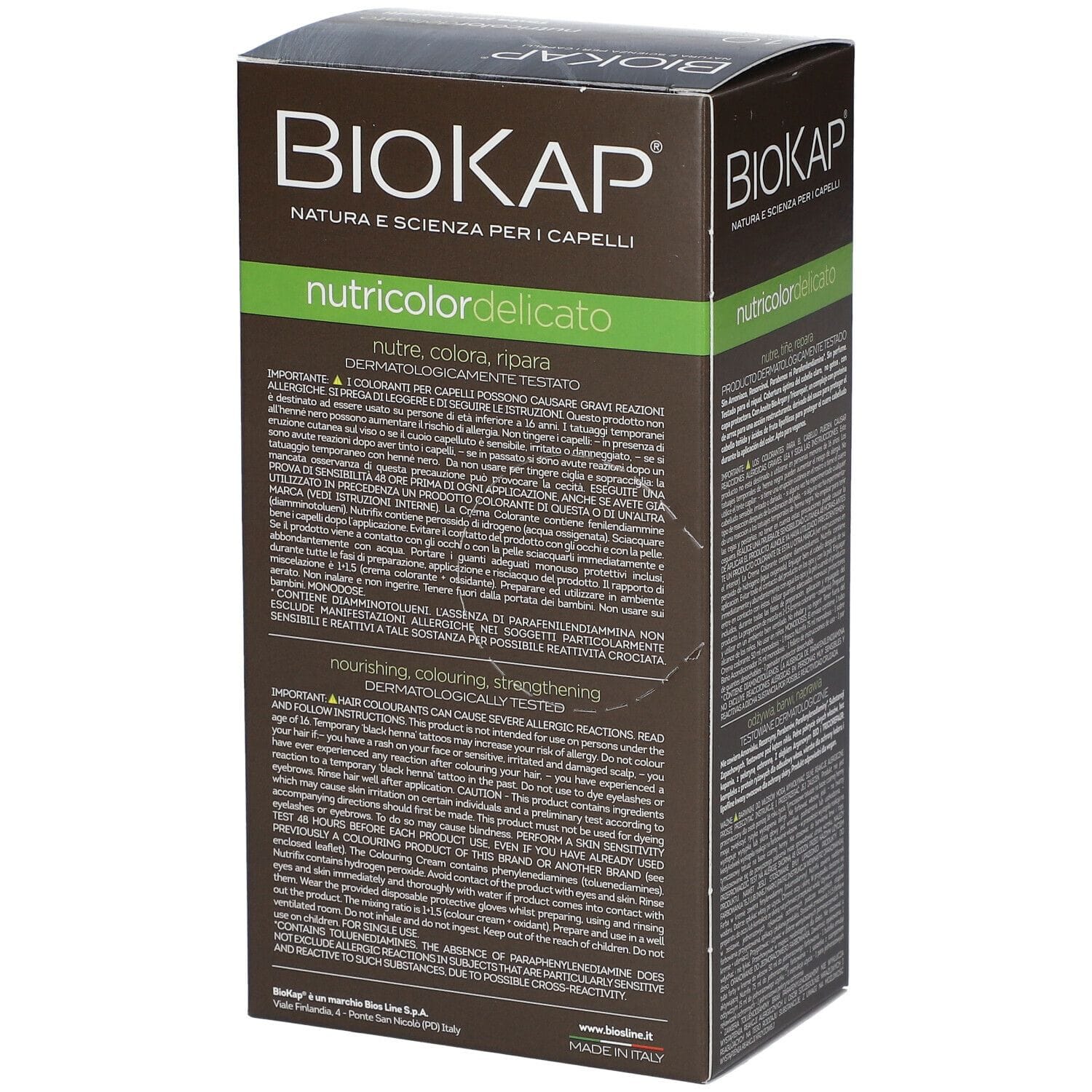 BIOKAP NUTRICOLOR DELICATO 1,0 NERO NATURALE TINTA TUBO + FLACONE