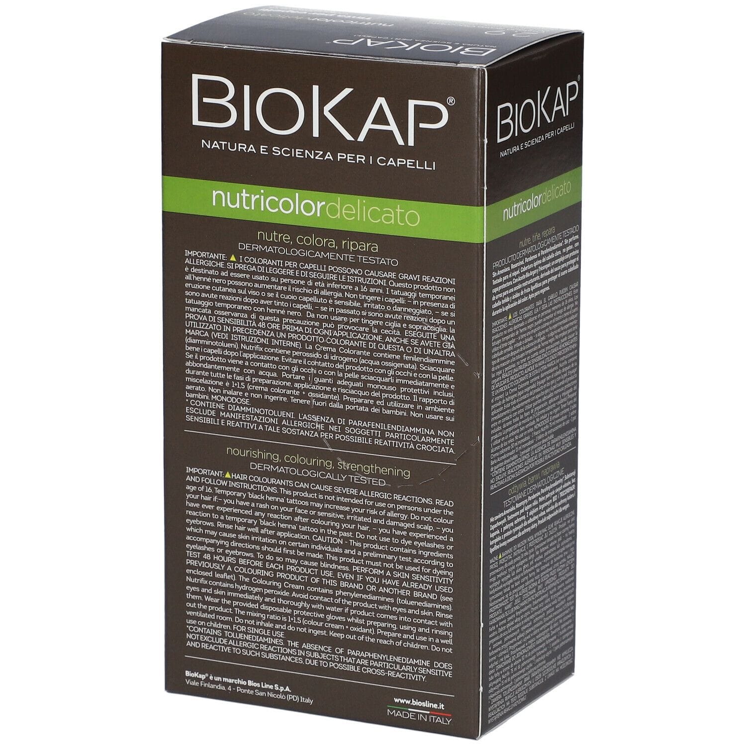 BIOKAP NUTRICOLOR DELICATO 2,9 CASTANO SCURO CIOCCOLATO TINTA TUBO + FLACONE