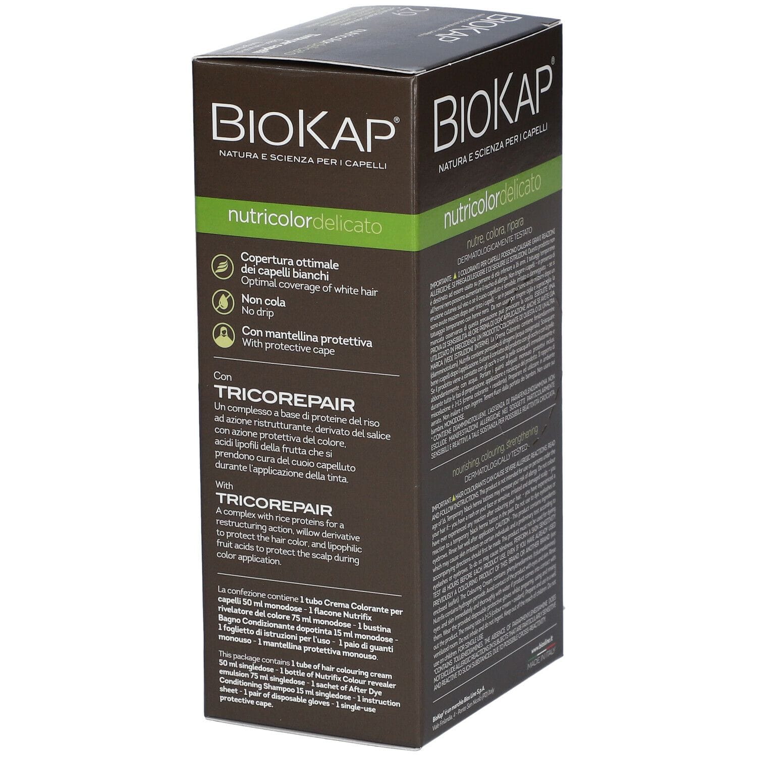 BIOKAP NUTRICOLOR DELICATO 2,9 CASTANO SCURO CIOCCOLATO TINTA TUBO + FLACONE