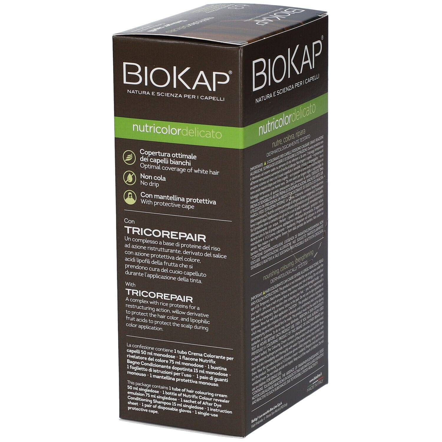 BIOKAP NUTRICOLOR DELICICATO 6,30 BIONDO SCURO DORATO TINTA TUBO + FLACONE