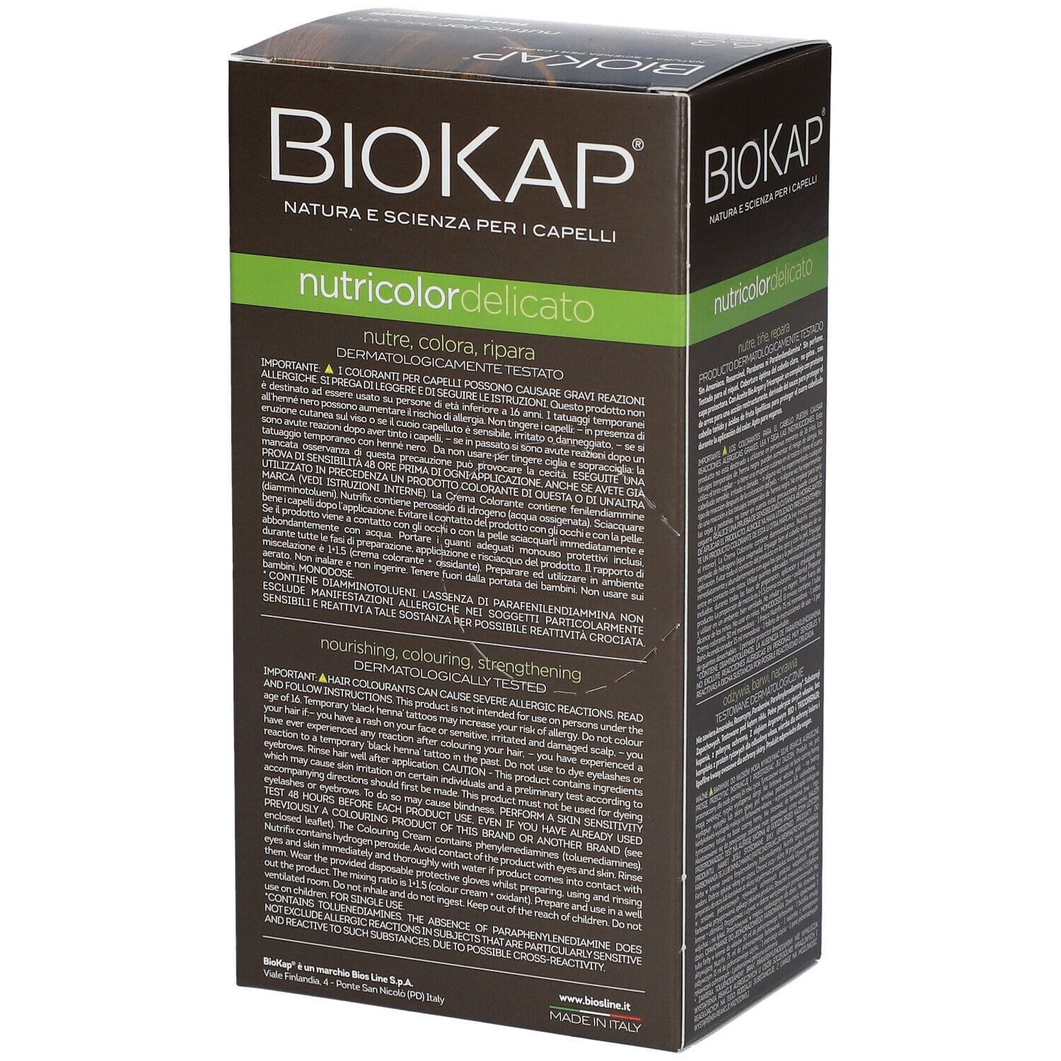 BIOKAP NUTRICOLOR DELICICATO 6,30 BIONDO SCURO DORATO TINTA TUBO + FLACONE