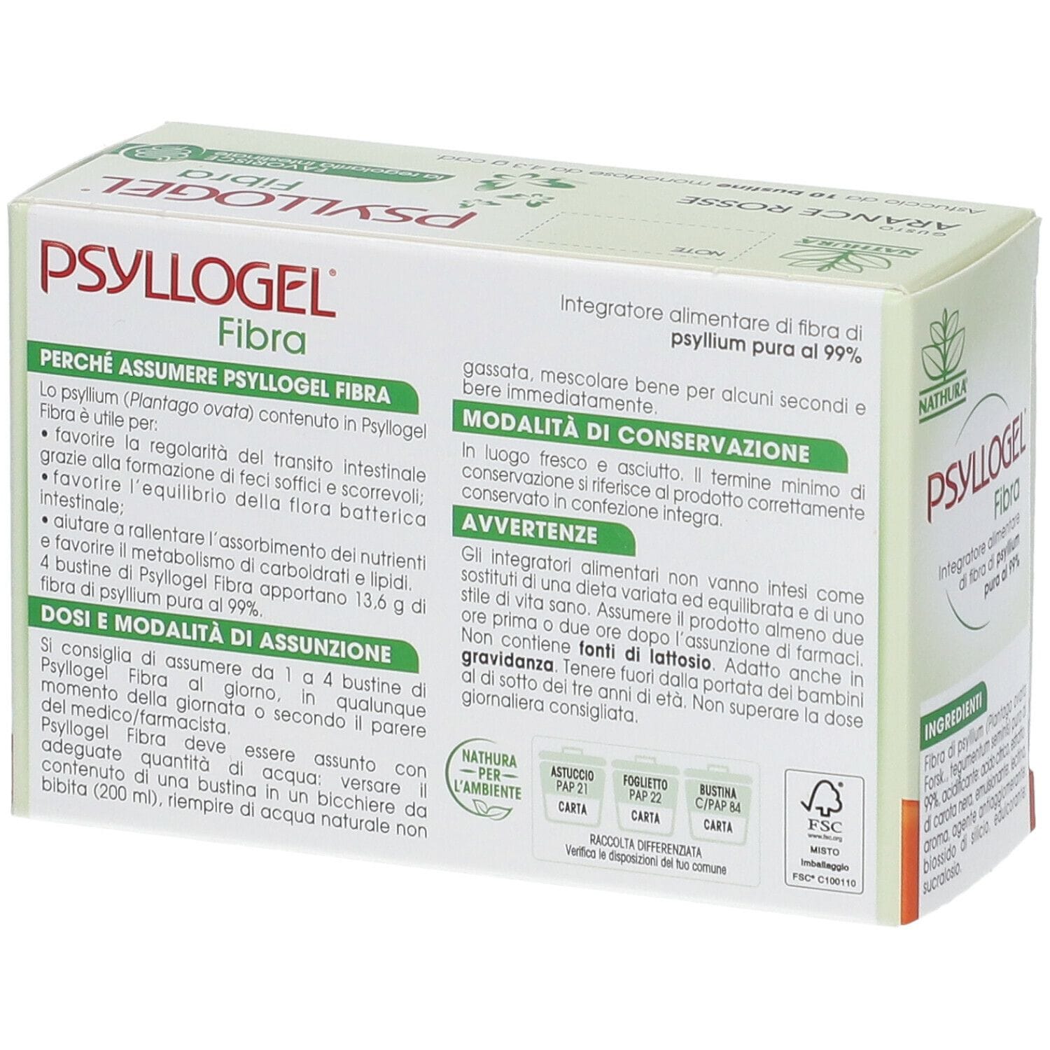 PSYLLOGEL FIBRA ARANCE ROSSE 10 BUSTINE 43 G