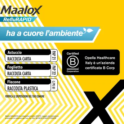 Maalox Reflurapid blocca il reflusso, neutralizza il bruciore da iperacidità, 40 Compresse Maalox Reflurapid blocca il reflusso, neutralizza il bruciore da iperacidità, 40 Compresse