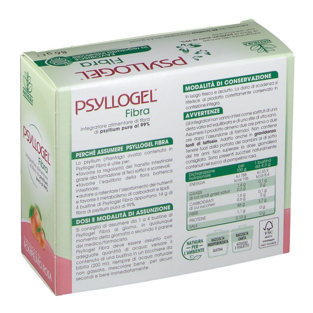 PSYLLOGEL FIBRA POMPELMO ROSA 20 BUSTINE