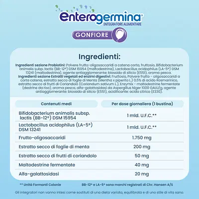 Enterogermina Gonfiore, Probiotici, Enzimi Digestivi, Fermenti Lattici, Adulti, Contro Gonfiore Addominale, 10 Bustine Enterogermina Gonfiore, Probiotici, Enzimi Digestivi, Fermenti Lattici, Adulti, Contro Gonfiore Addominale, 10 Bustine