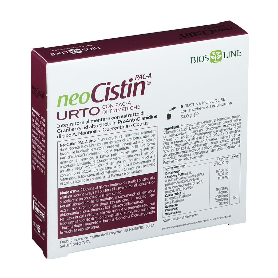 NEOCISTIN PAC A URTO 6 BUSTINE MONODOSE