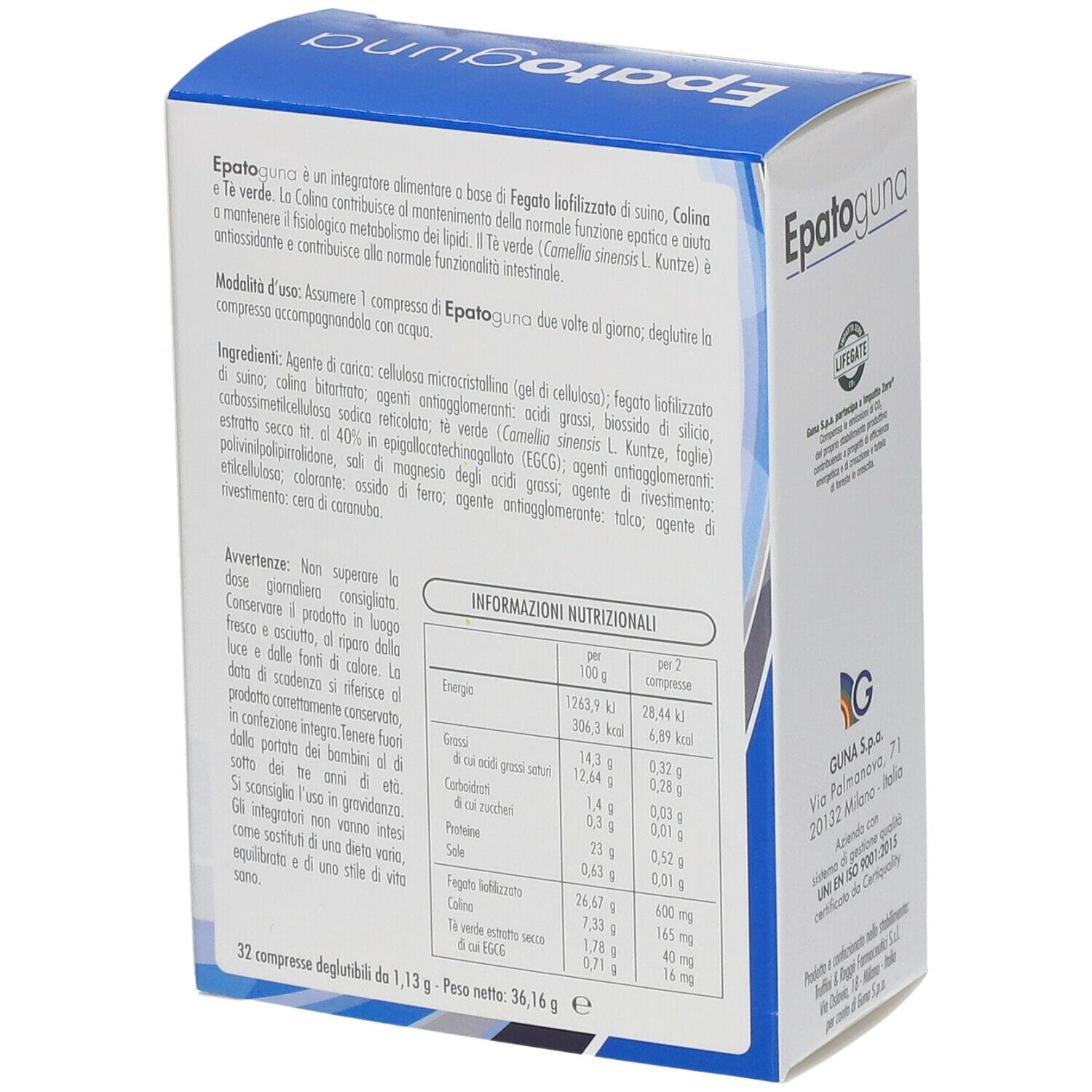 EPATOGUNA 32 COMPRESSE DEGLUTIBILI