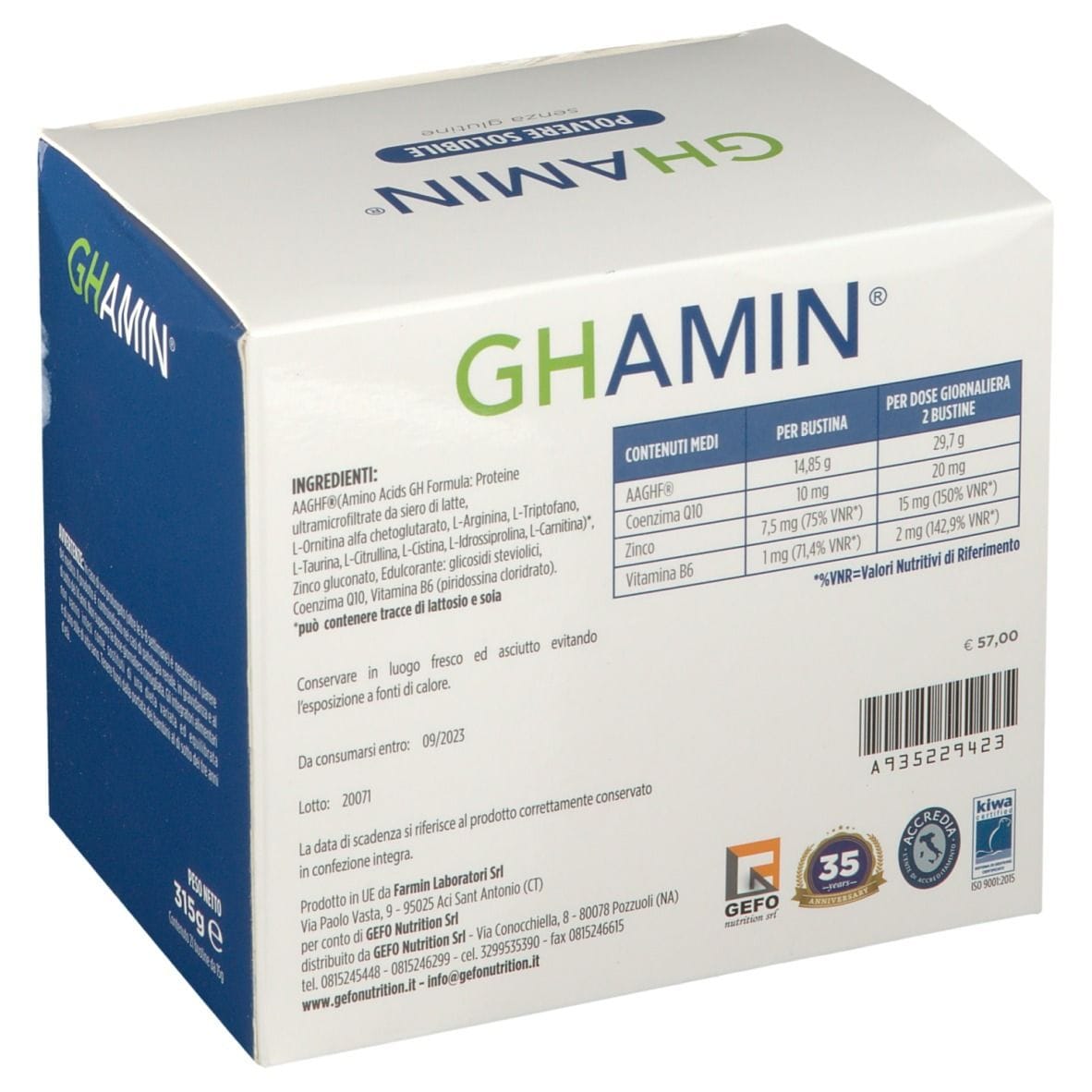 GHAMIN 21 BUSTINE DA 15 G