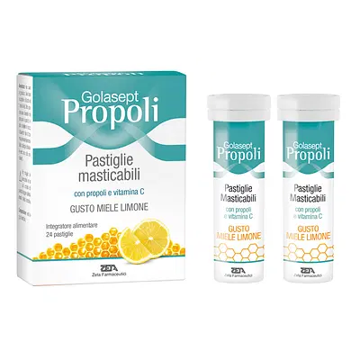 GOLASEPT PROPOLI 24 COMPRESSE MASTICABILI MIELE LIMONE GOLASEPT PROPOLI 24 COMPRESSE MASTICABILI MIELE LIMONE