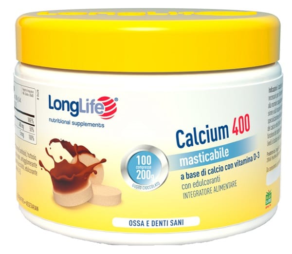 LONGLIFE CALCIUM 400 CACAO 100 COMPRESSE