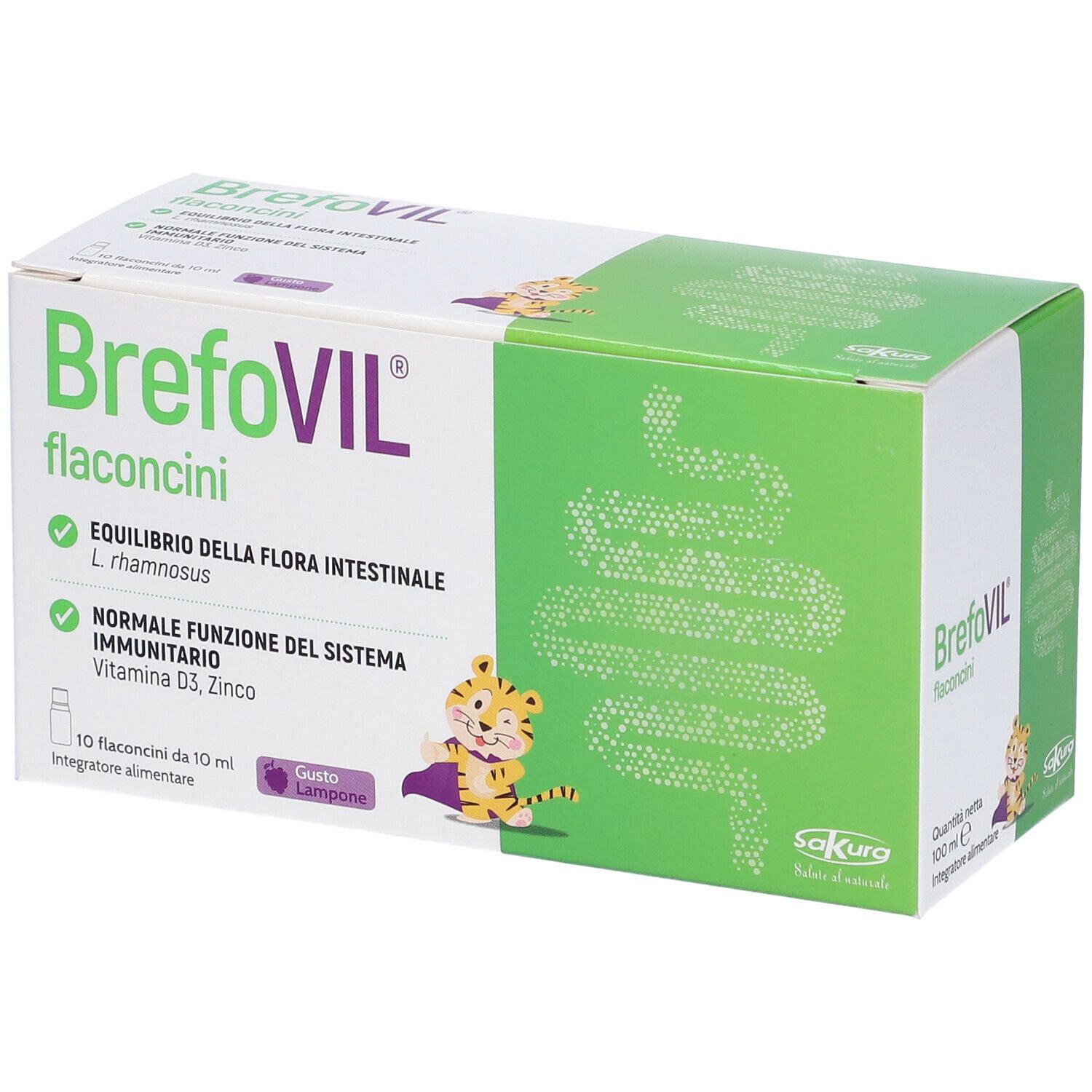 Brefovil 10 Flaconcini Monodose Da 10 Ml Gusto Lampone