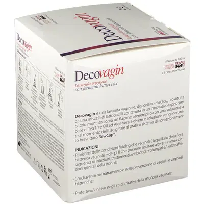 DECOVAGIN 5 FLACONI DA 100 ML + 5 CANNULE MONOUSO DECOVAGIN 5 FLACONI DA 100 ML + 5 CANNULE MONOUSO