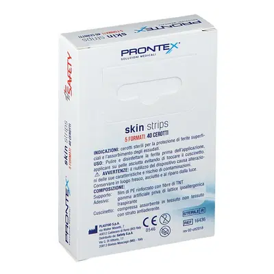 CEROTTO PRONTEX SKIN STRIPS 6 FORMATI ASSORTITI ASTUCCIO 40 PEZZI CEROTTO PRONTEX SKIN STRIPS 6 FORMATI ASSORTITI ASTUCCIO 40 PEZZI