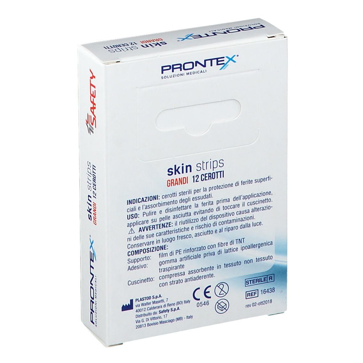Cerotti ipoallergenici Prontex Skin Strips grandi, 12 pezzi