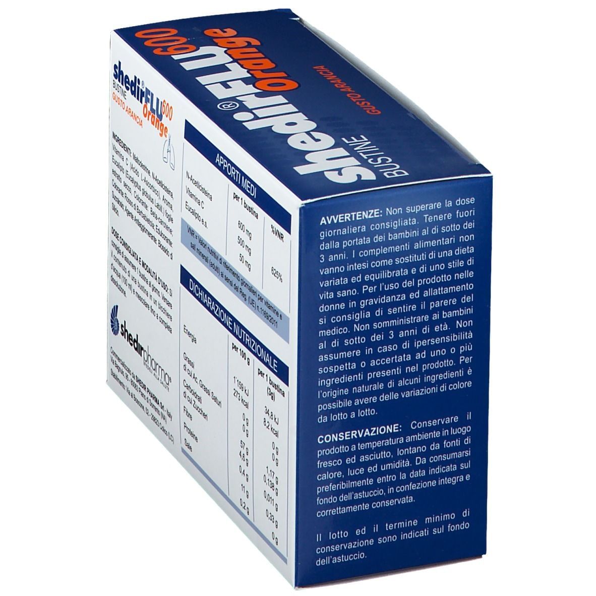 SHEDIRFLU 600 ORANGE 20 BUSTINE