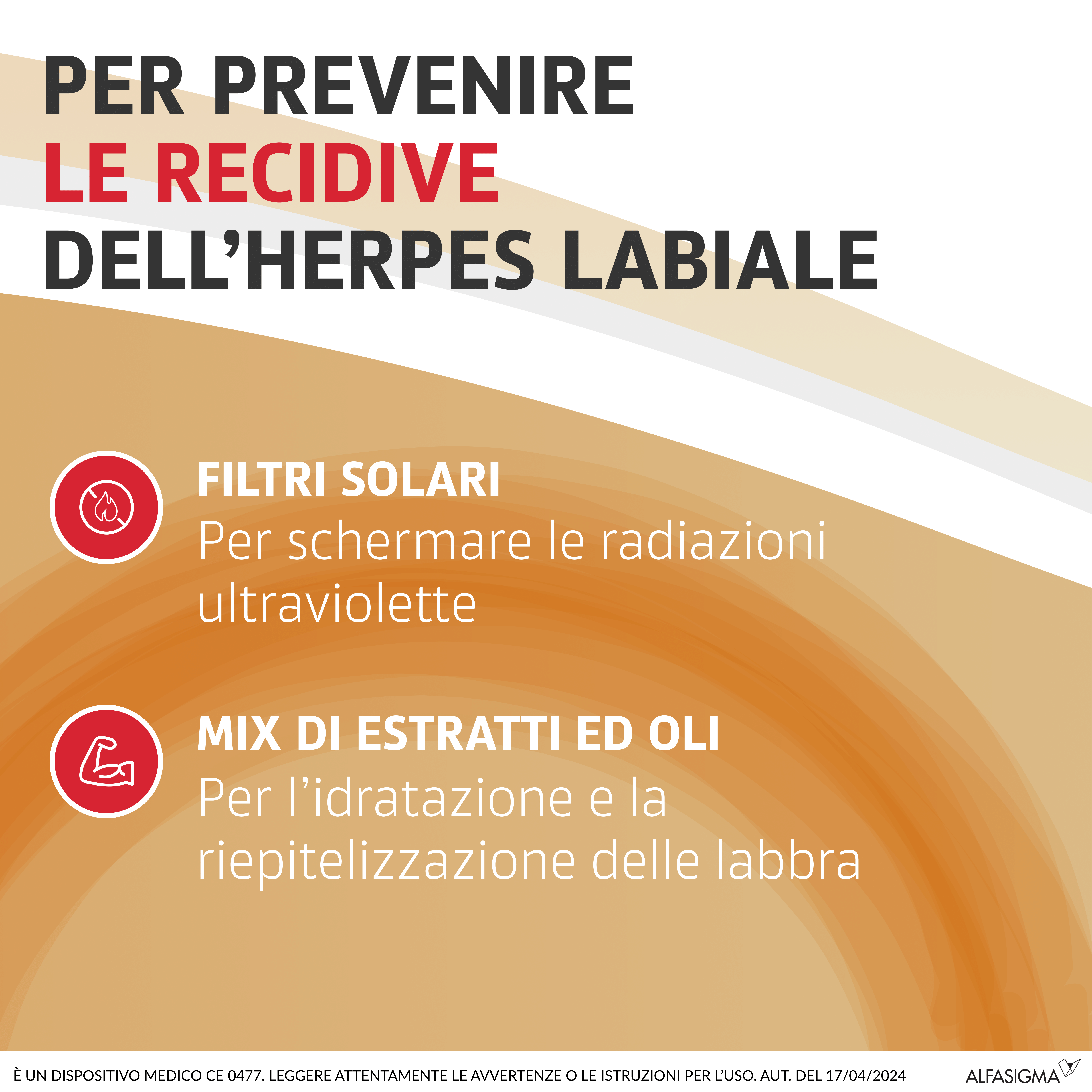 Stick Labbra Herpesun Defend Protezione Solare, 5ml