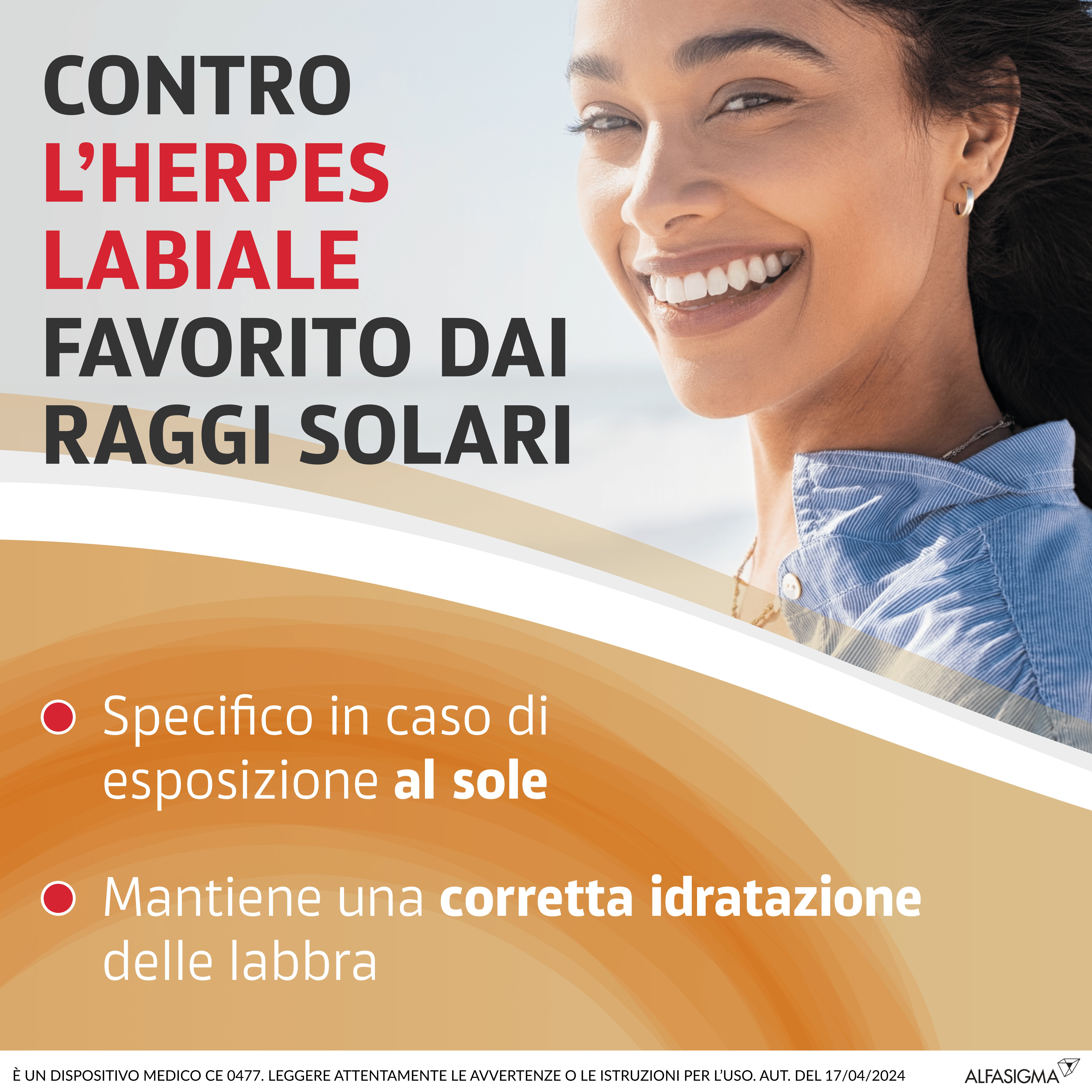 Stick Labbra Herpesun Defend Protezione Solare, 5ml
