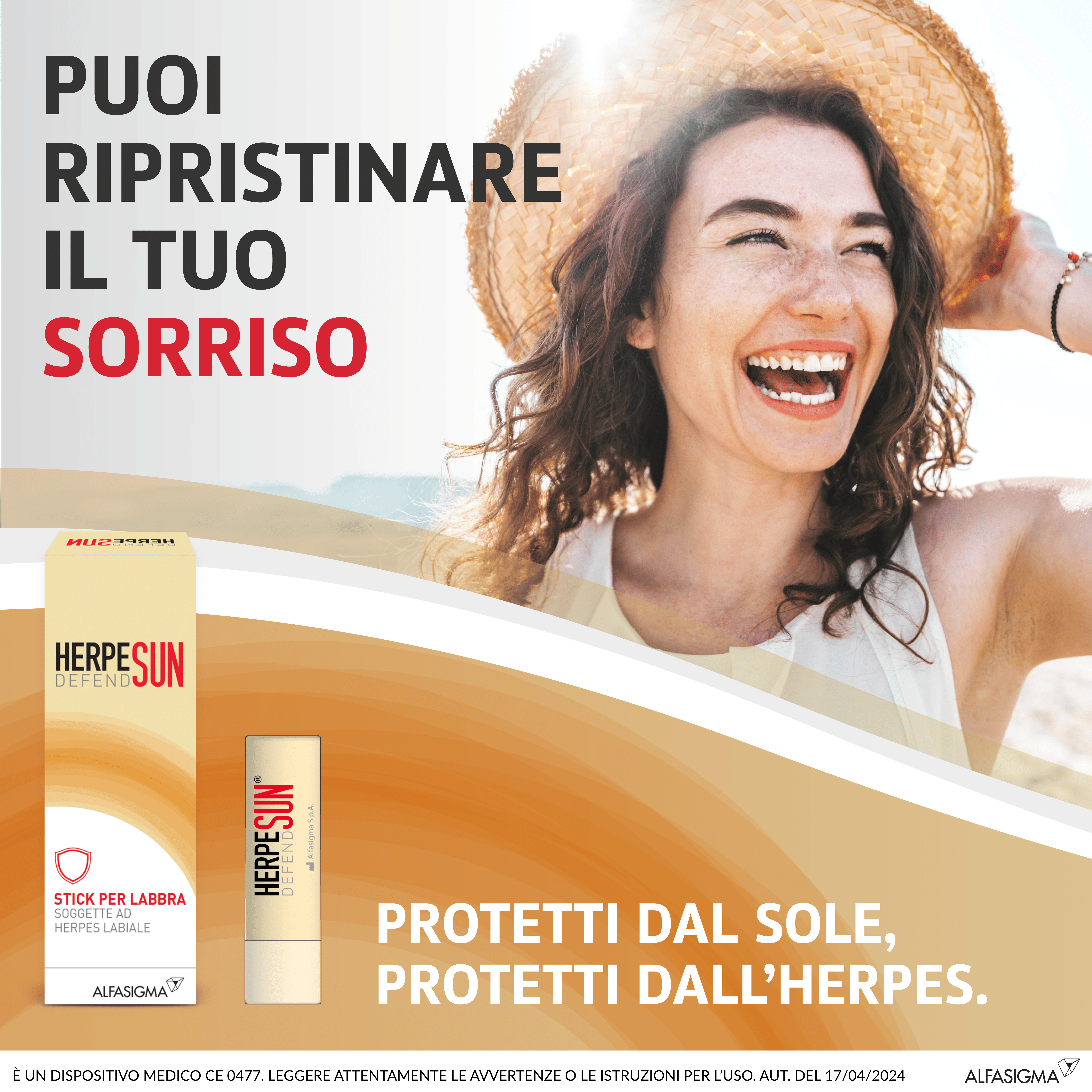 Stick Labbra Herpesun Defend Protezione Solare, 5ml