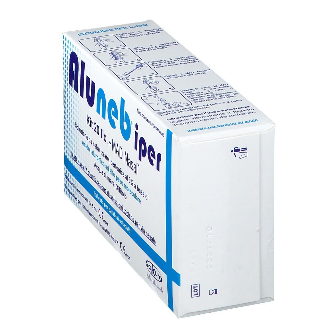 ALUNEB KIT SOLUZIONE IPERTONICA 3% 20 FLACONCINI + MAD NASAL ATOMIZZATORE