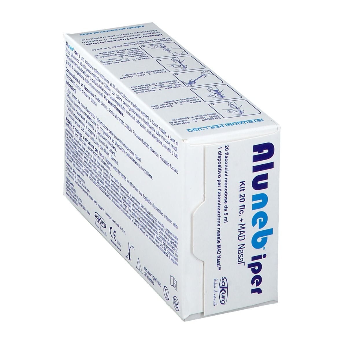 ALUNEB KIT SOLUZIONE IPERTONICA 3% 20 FLACONCINI + MAD NASAL ATOMIZZATORE