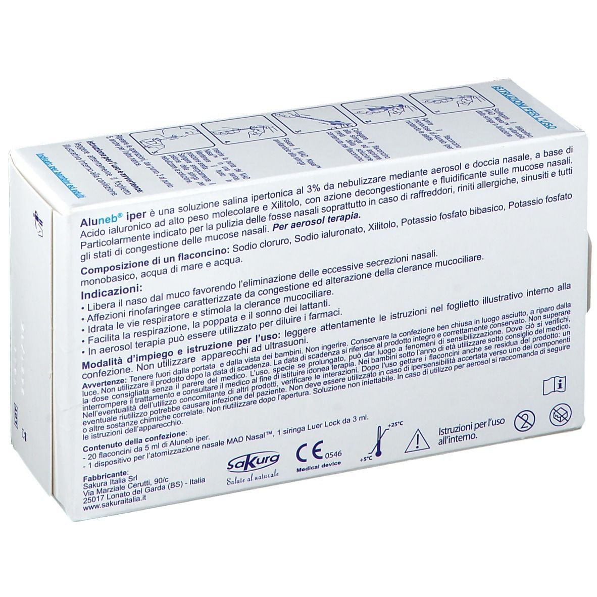 ALUNEB KIT SOLUZIONE IPERTONICA 3% 20 FLACONCINI + MAD NASAL ATOMIZZATORE