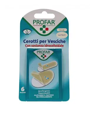 CEROTTO VESCICHE IDROCOLLOIDALE PROFAR ASSORTITI 6 PEZZI CEROTTO VESCICHE IDROCOLLOIDALE PROFAR ASSORTITI 6 PEZZI