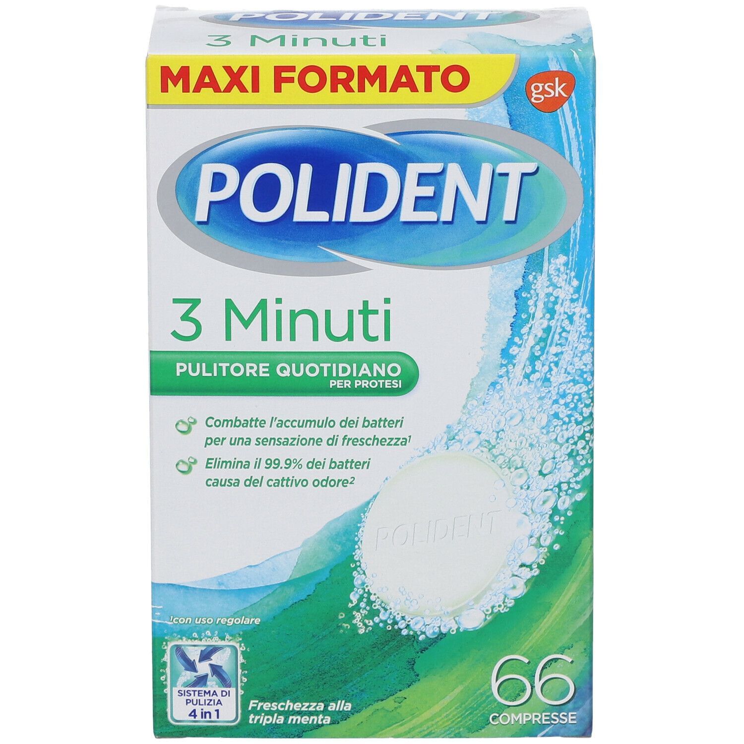 POLIDENT 3 MINUTI 66 COMPRESSE