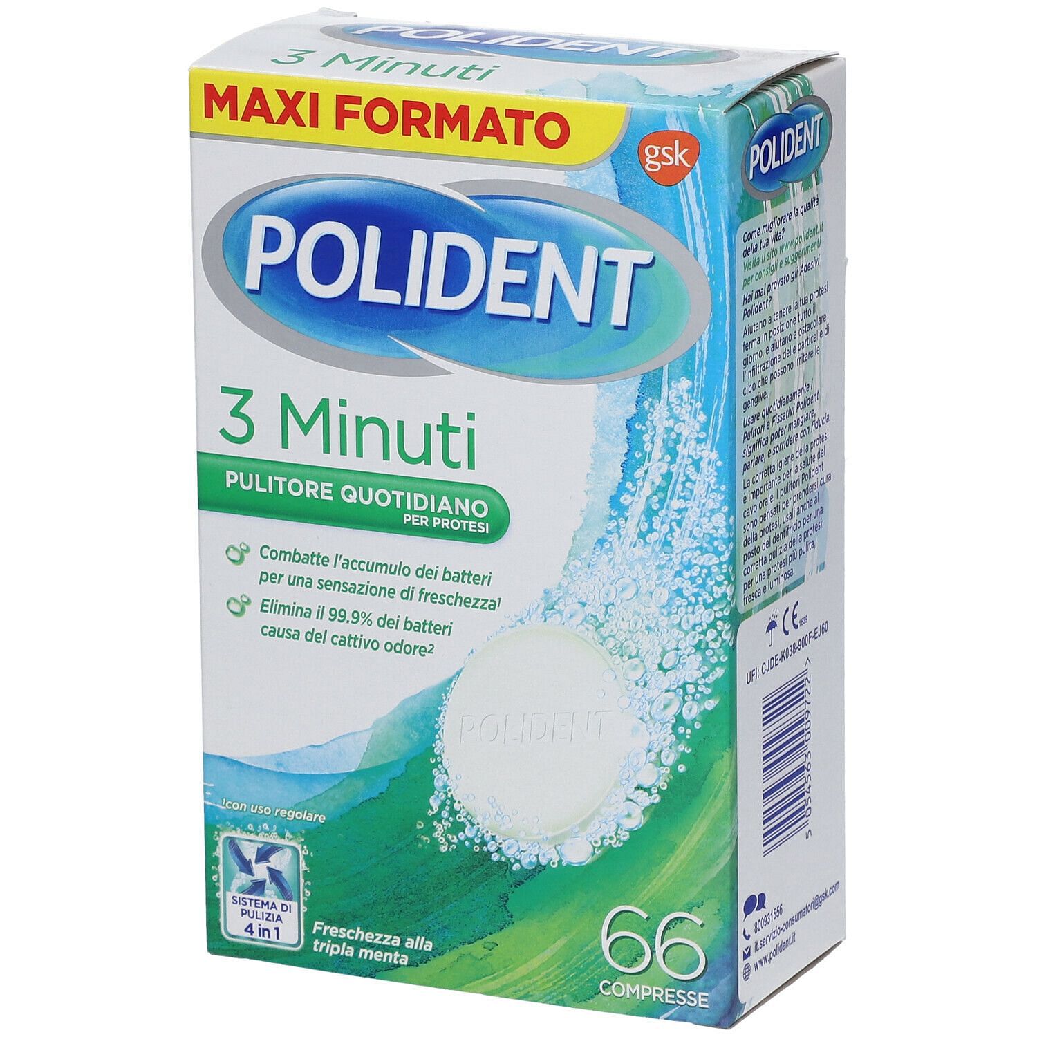 Polident 3 Minuti 66 Compresse