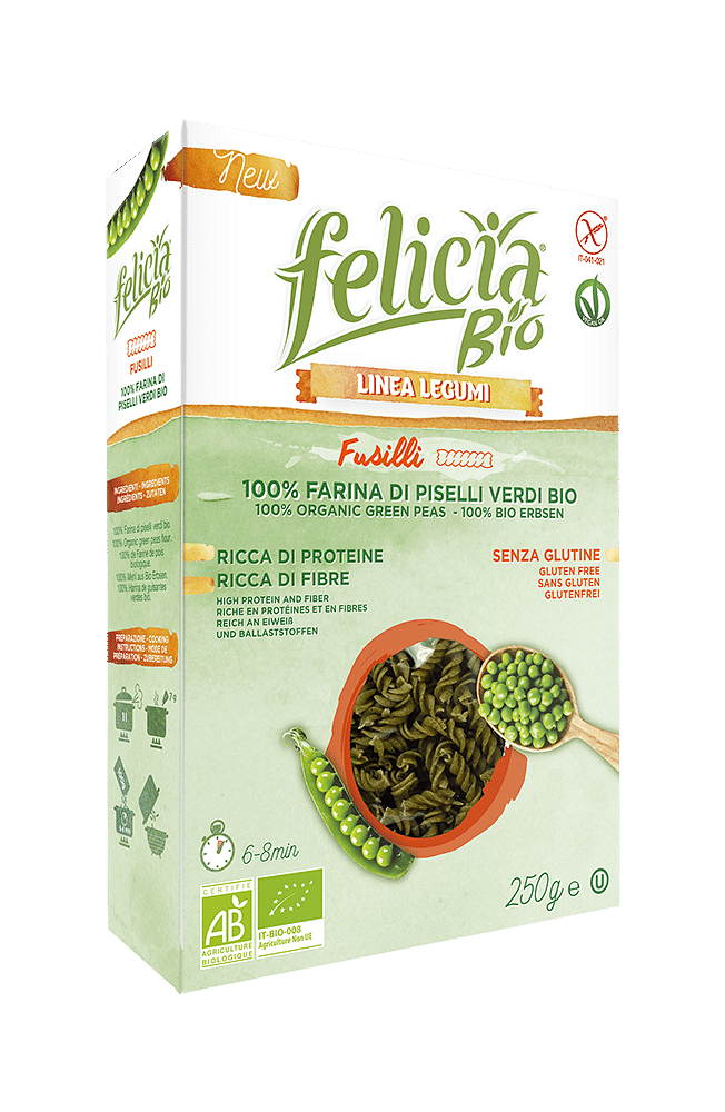 Felicia Bio Fusilli Piselli Verdi 250 G