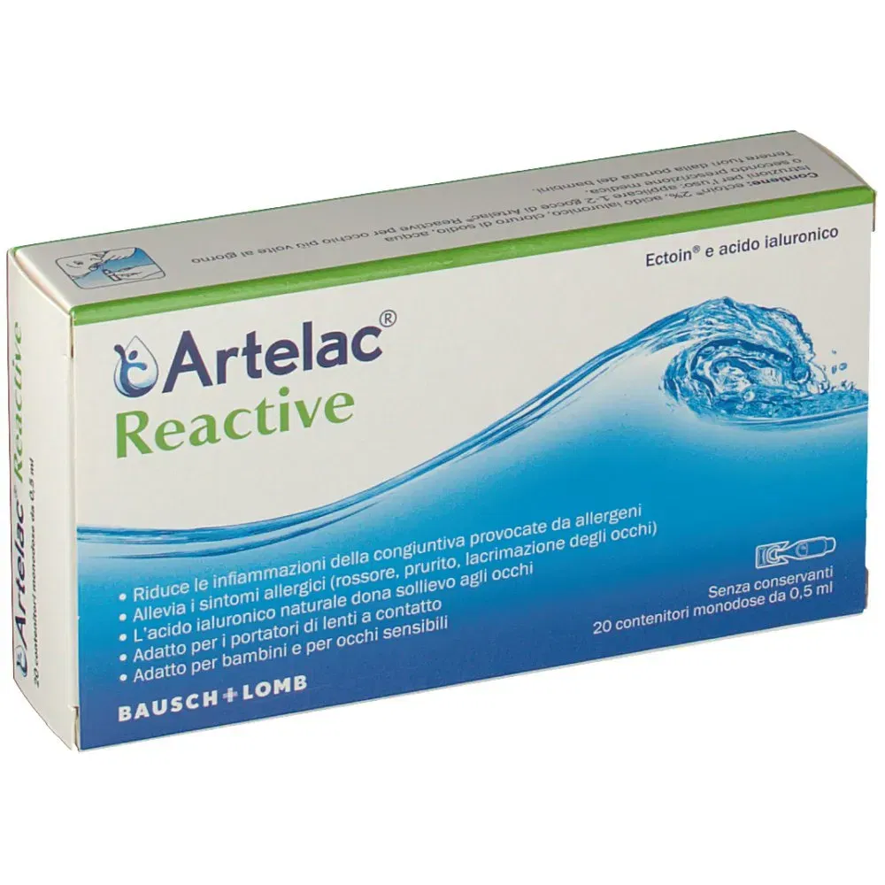 ARTELAC REACTIVE SOLUZIONE OFTALMICA MONODOSE 20 UNITA' DA 0,5 ML
