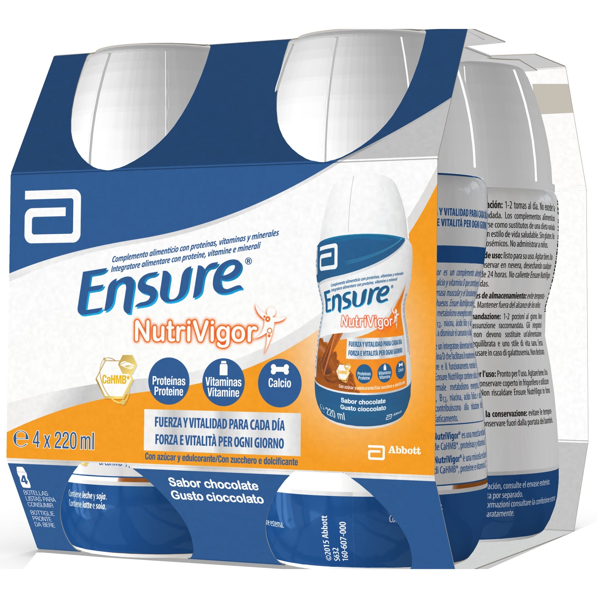 ENSURE NUTRIVIGOR CIOCCOLATO 4 BOTTIGLIE DA 220 ML