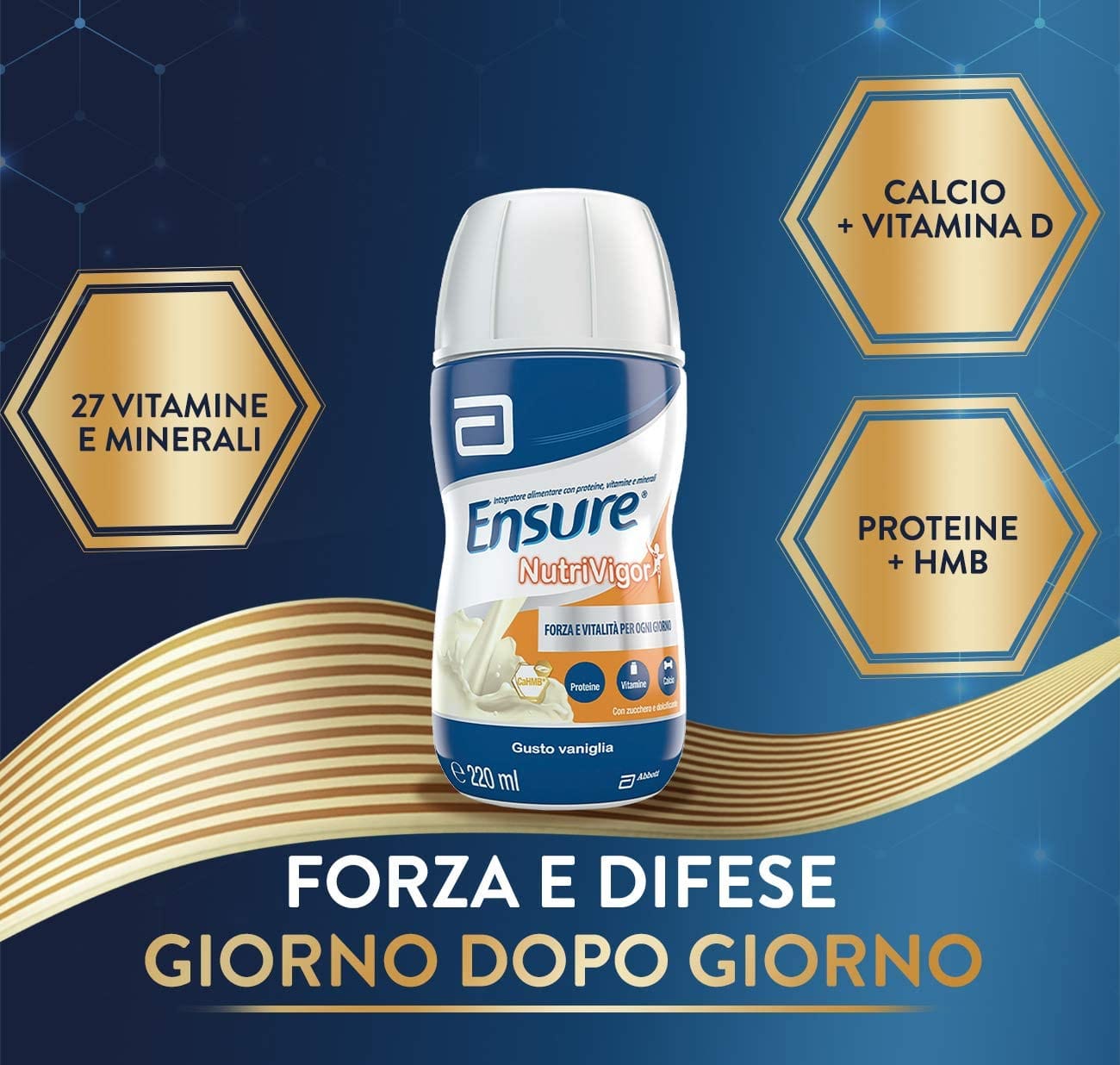ENSURE NUTRIVIGOR VANIGLIA 4 BOTTIGLIE DA 220 ML
