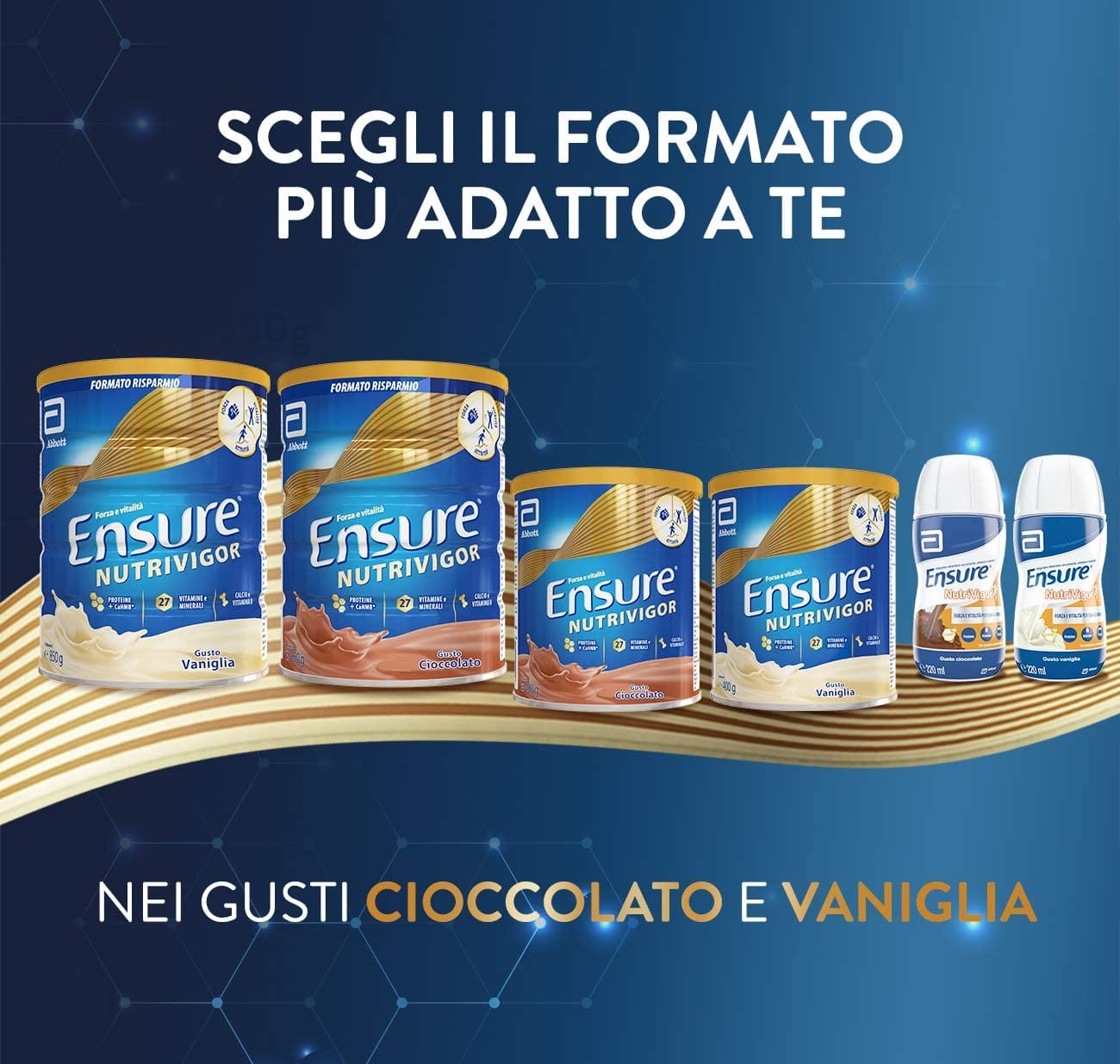 ENSURE NUTRIVIGOR VANIGLIA 4 BOTTIGLIE DA 220 ML