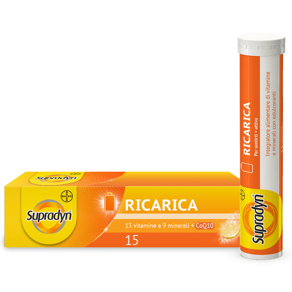 Supradyn Ricarica Integratore Multivitaminico Completo Vitamine e Minerali, 15 Compresse Effervescenti