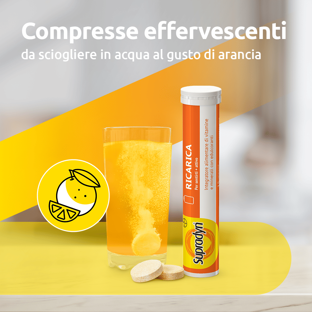 Supradyn Ricarica Integratore Multivitaminico Completo Vitamine e Minerali, 15 Compresse Effervescenti