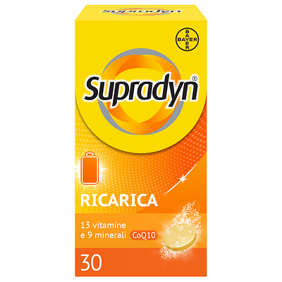 Supradyn Ricarica Integratore Multivitaminico Completo Vitamine e Minerali, 30 Compresse Effervescenti  