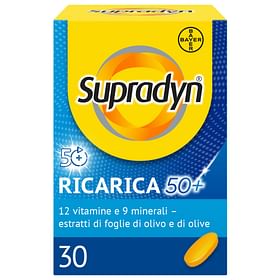 Supradyn Ricarica 50+ Integratore Con Vitamine E Minerali, Con Antiossidanti 30 Compresse Effervescenti