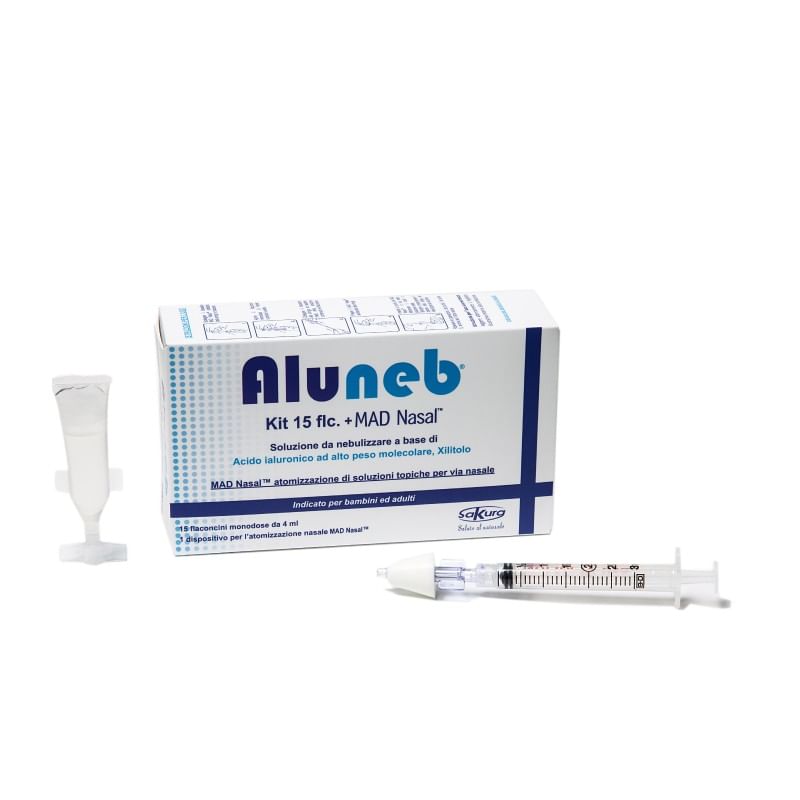 ALUNEB KIT SOLUZIONE ISOTONICA 15 FLACONCINI DA 4 ML + MAD NASAL ATOMIZZATORE