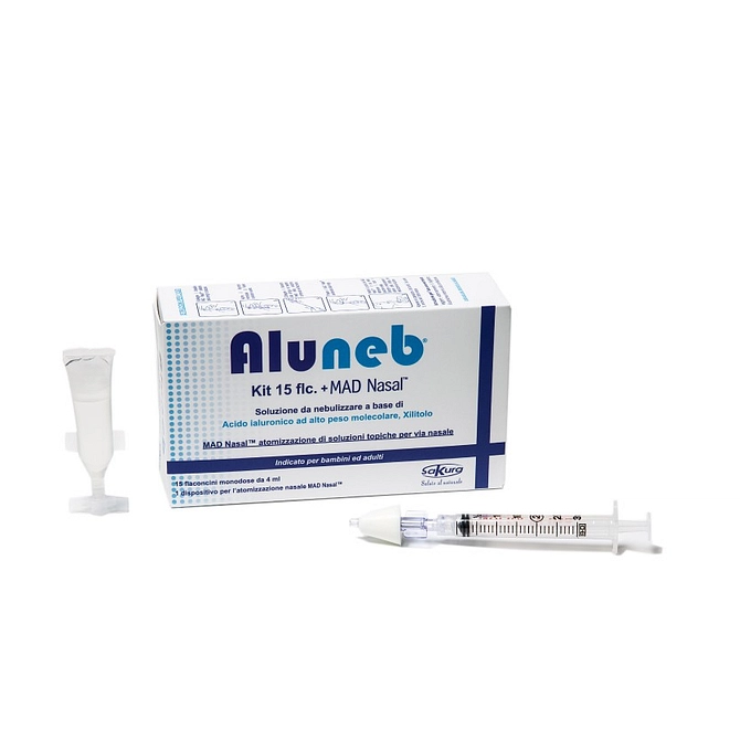Aluneb Kit Soluzione Isotonica 15 Flaconcini Da 4 Ml + Mad Nasal Atomizzatore