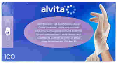 GUANTI DA ISPEZIONE ALVITA IN VINILE SENZA TALCO M 100 PEZZI