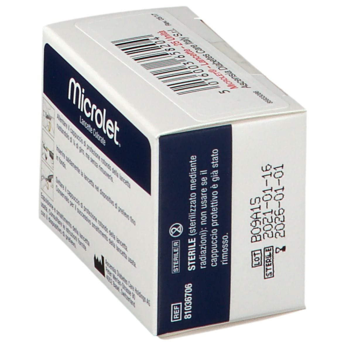 LANCETTE PUNGIDITO PER DISPOSITIVO MICROLET 25 PEZZI