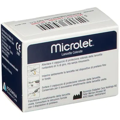 LANCETTE PUNGIDITO PER DISPOSITIVO MICROLET 25 PEZZI LANCETTE PUNGIDITO PER DISPOSITIVO MICROLET 25 PEZZI