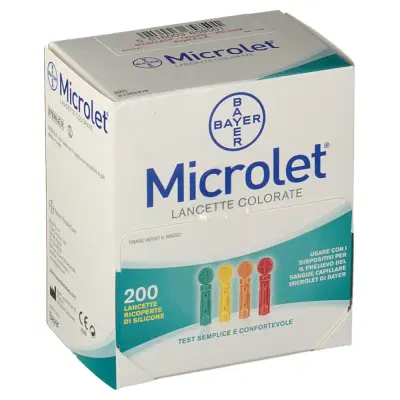 LANCETTE PUNGIDITO PER APPARECCHIO MICROLET LANCETS 200 PEZZI LANCETTE PUNGIDITO PER APPARECCHIO MICROLET LANCETS 200 PEZZI