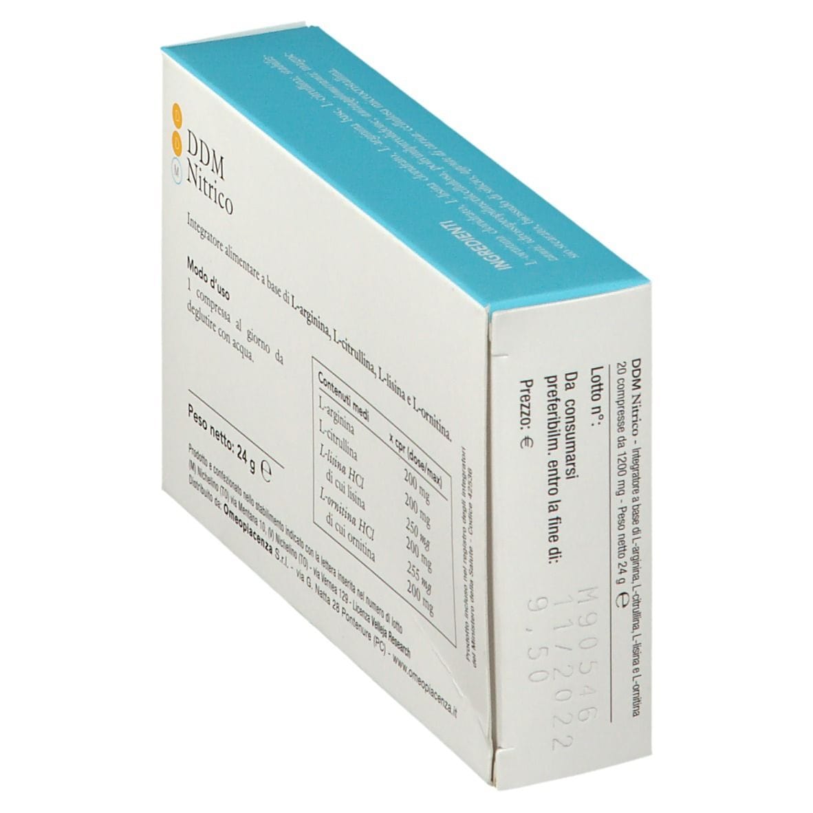 Integratore DDM Nitrico per benessere circolatorio, 20 compresse