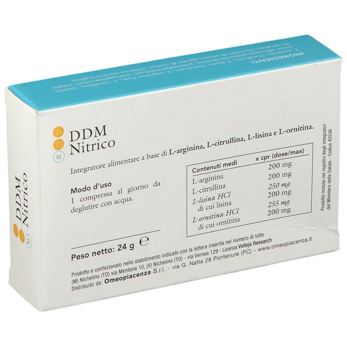 Integratore DDM Nitrico per benessere circolatorio, 20 compresse