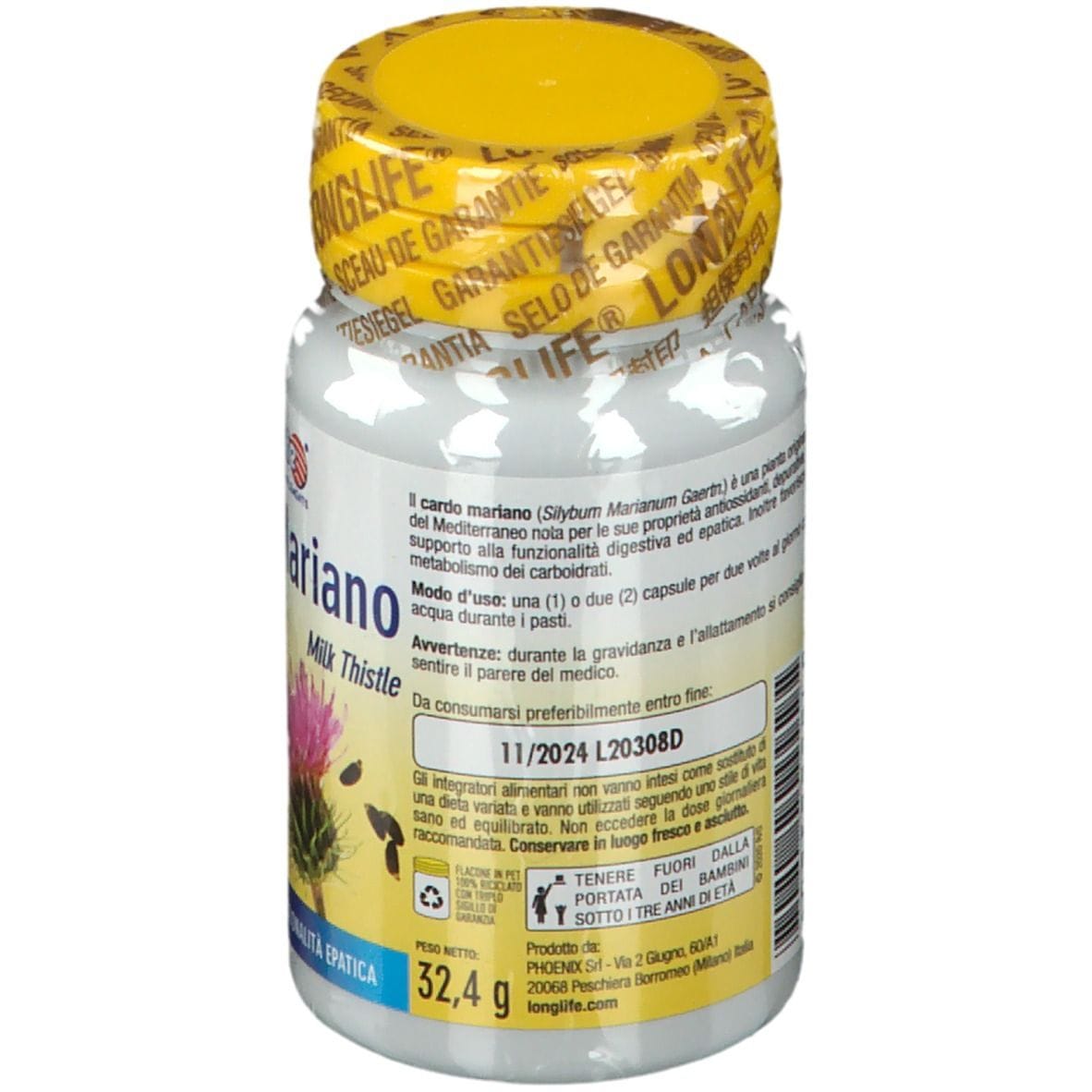 LONGLIFE CARDO MARIANO 60 CAPSULE VEGETALI