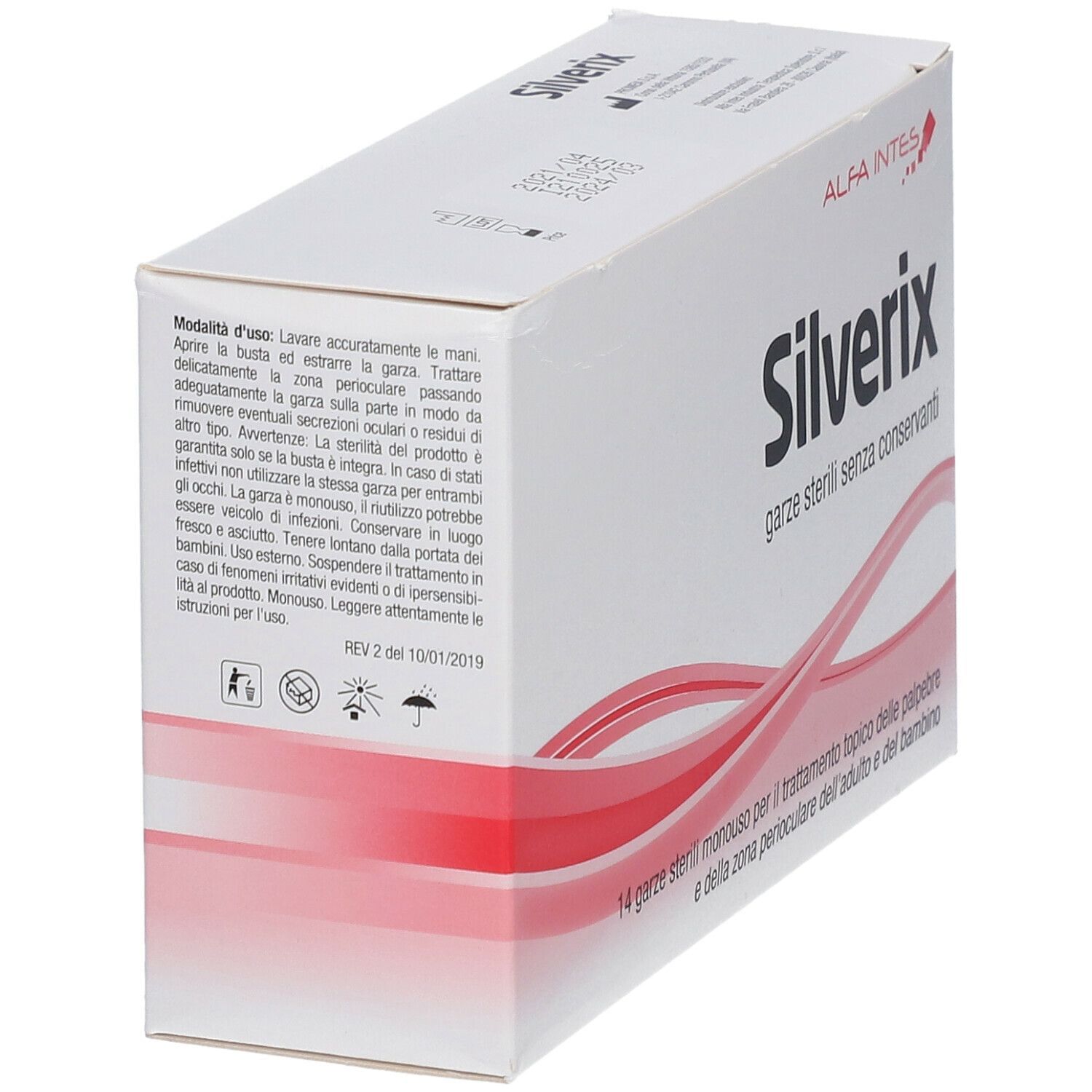 GARZA PERIOCULARE SILVERIX 14 PEZZI